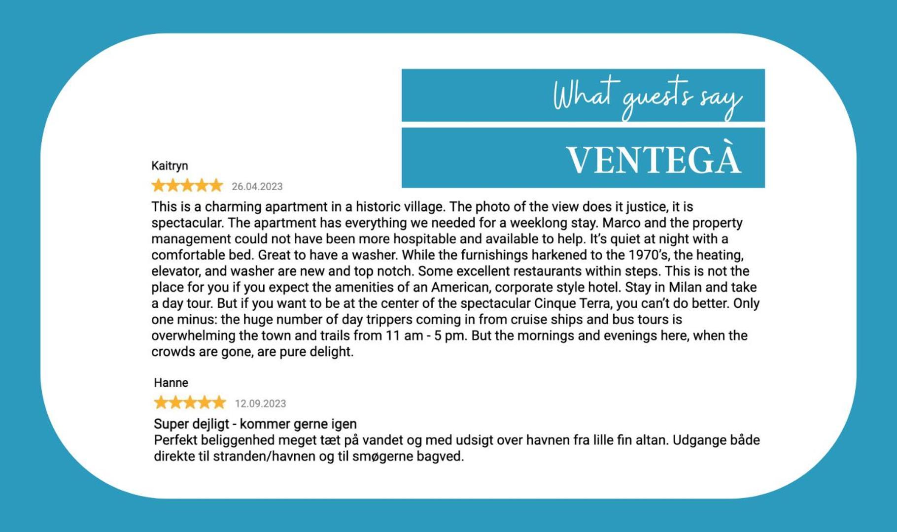Ventega Sea View Apartment Vernazza Exteriér fotografie